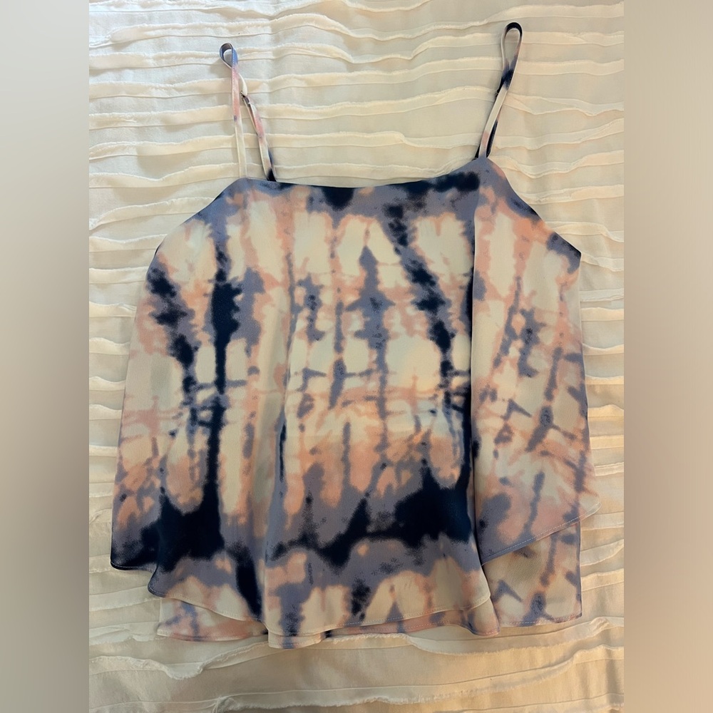 She + Sky tie dye tank top with ruffled bottom